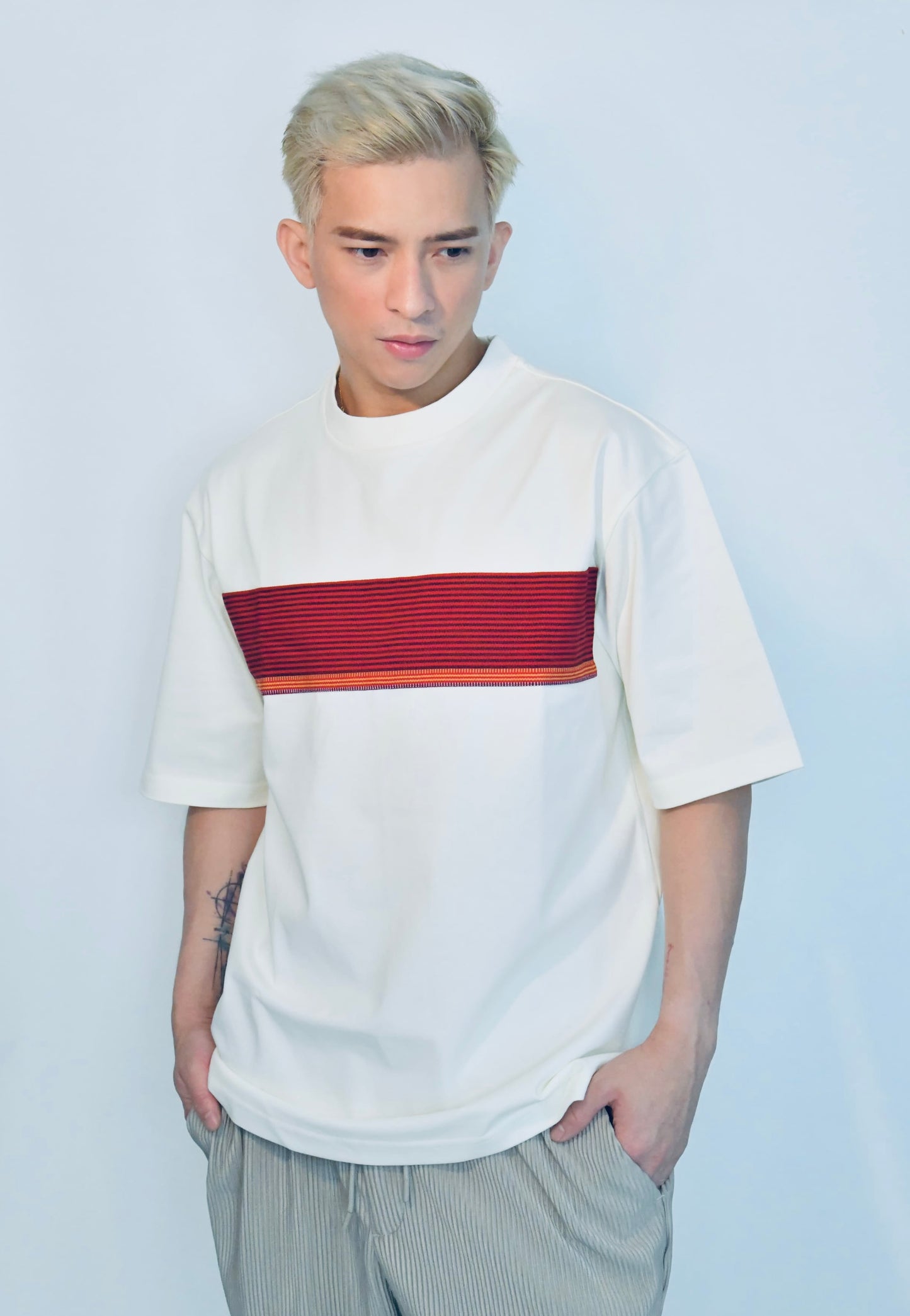 Everyday Edit Beige | Red & Orange Stripe