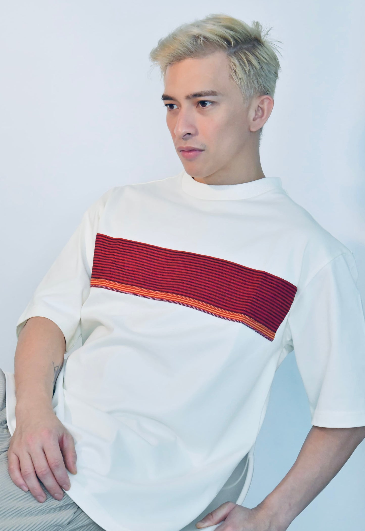 Everyday Edit Beige | Red & Orange Stripe