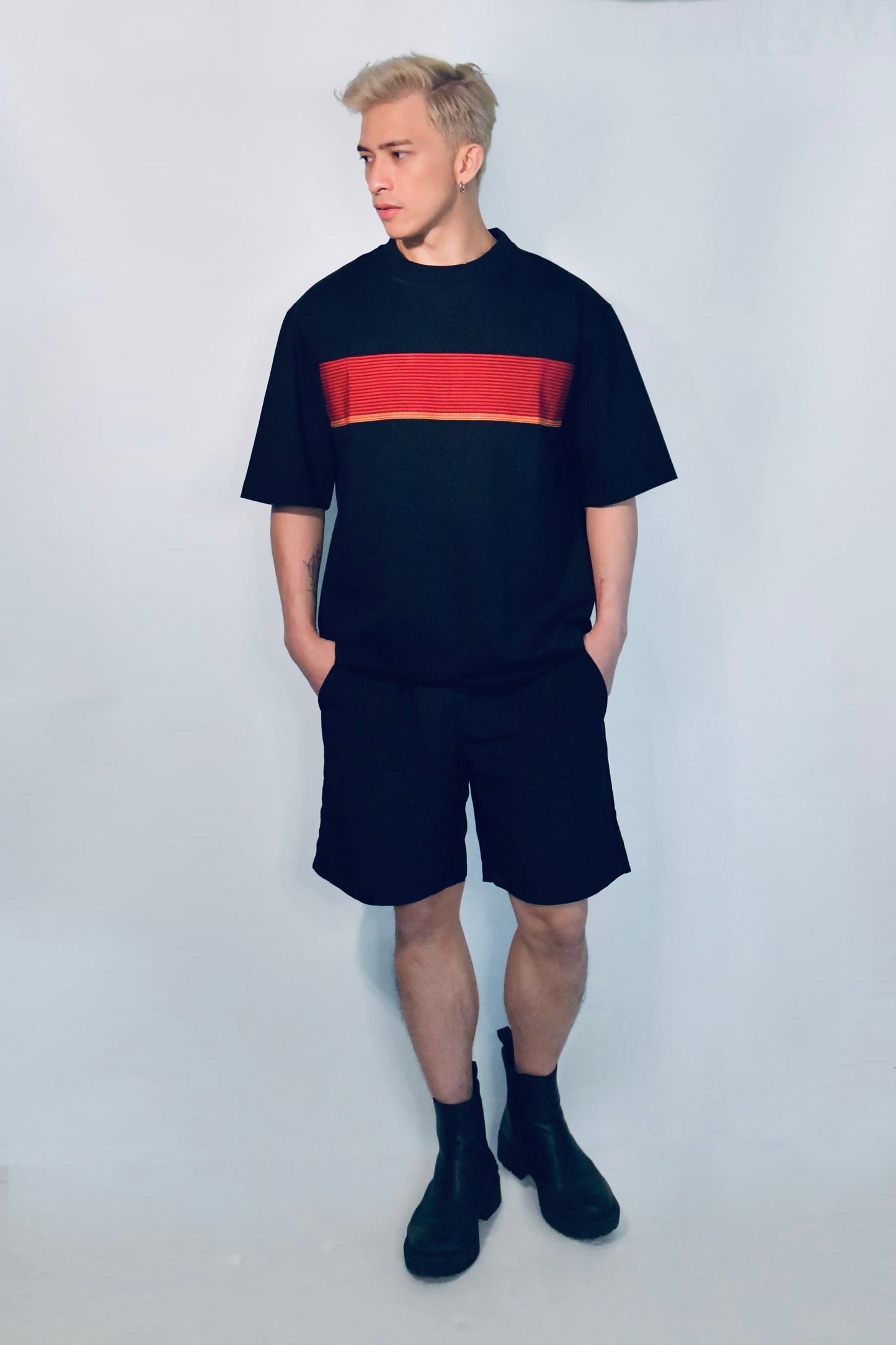 Everyday Edit Black | Red & Orange Stripe