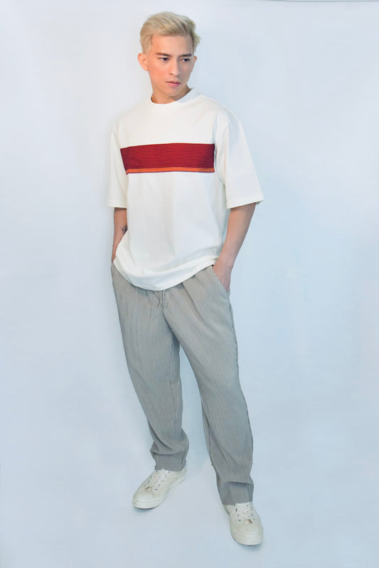 Everyday Edit Beige | Red & Orange Stripe