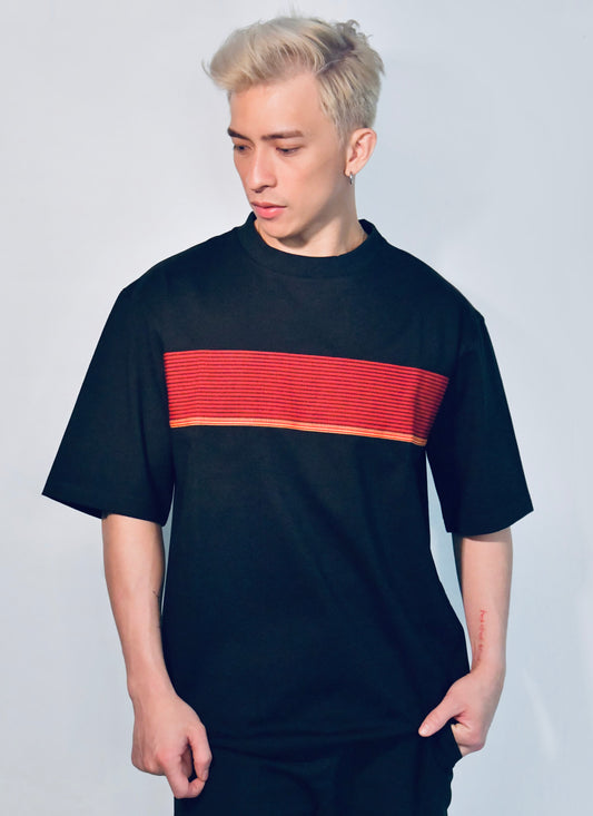 Everyday Edit Black | Red & Orange Stripe