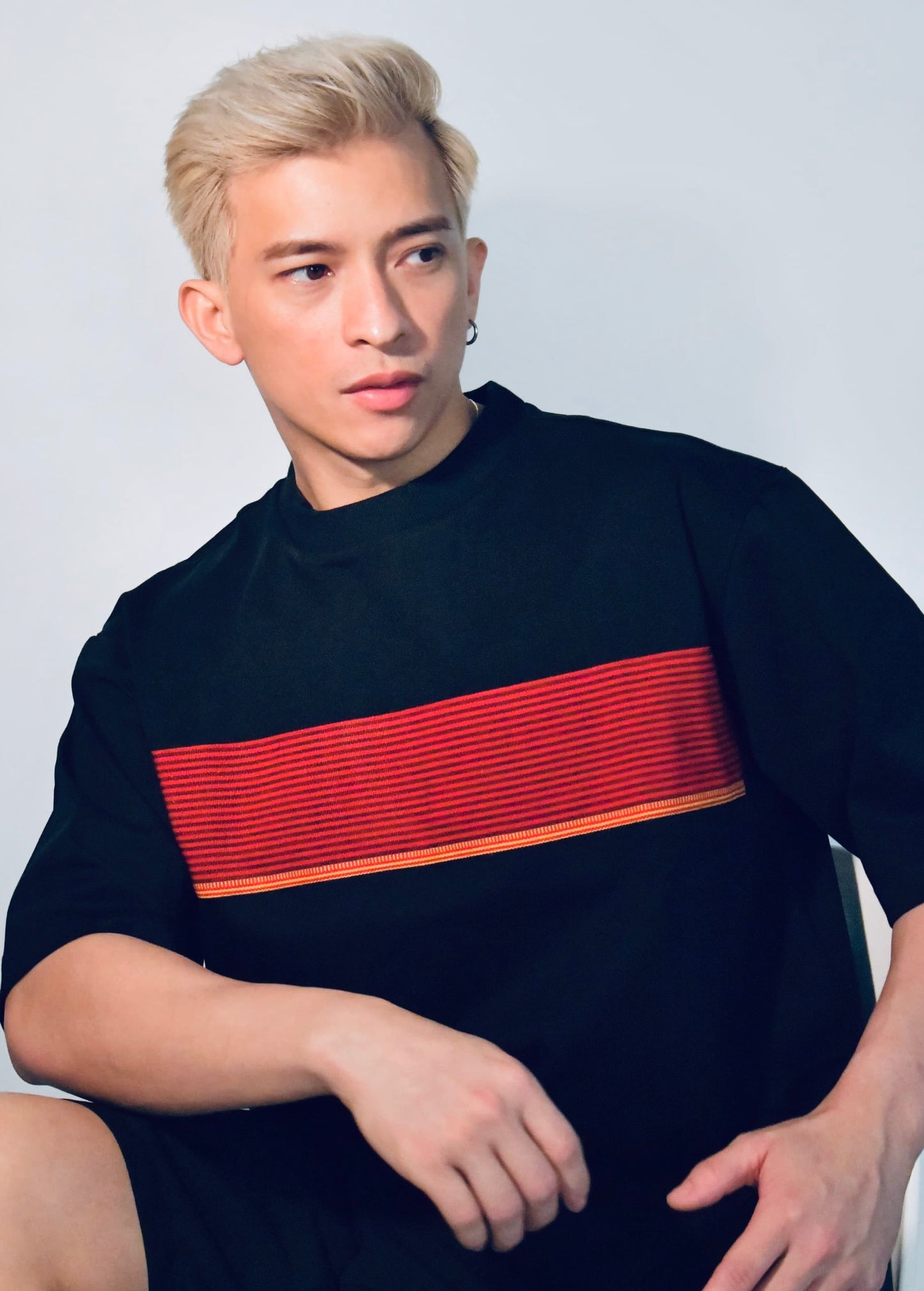 Everyday Edit Black | Red & Orange Stripe